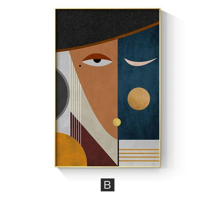 Geometric Funny Face Wall Art: Playful and Whimsical Canvas Print
