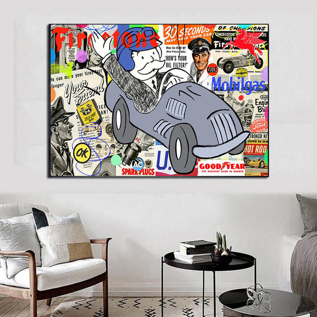 Get a Good Laugh with Alec's Hilarious Monopoly Art Poster - Canvas Print