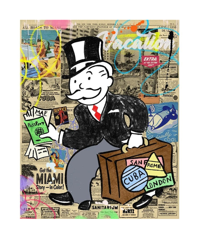 Get a Good Laugh with Alec's Hilarious Monopoly Art Poster - Canvas Print