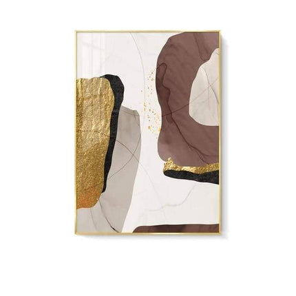 Glamorous Marble Golden Foil Wall Art Poster: Canvas Print Elegance