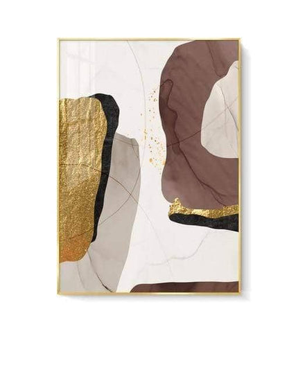 Glamorous Marble Golden Foil Wall Art Poster: Canvas Print Elegance