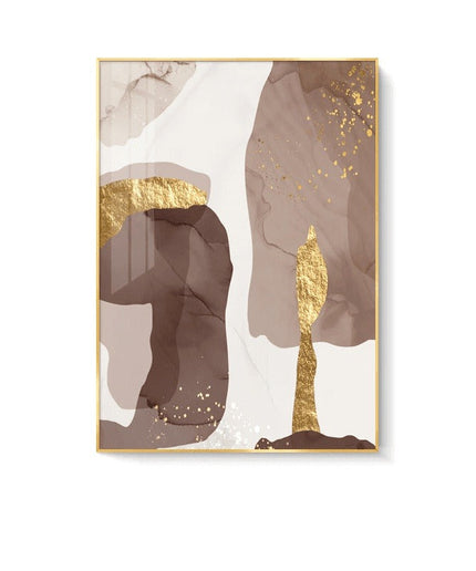 Glamorous Marble Golden Foil Wall Art Poster: Canvas Print Elegance
