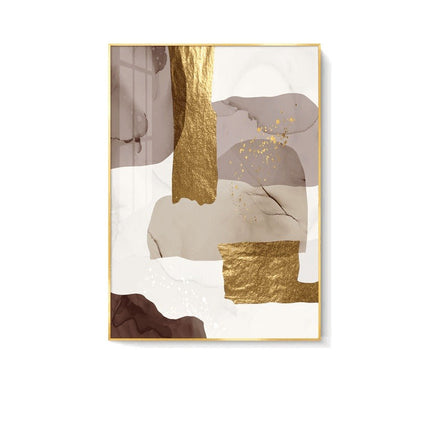 Glamorous Marble Golden Foil Wall Art Poster: Canvas Print Elegance