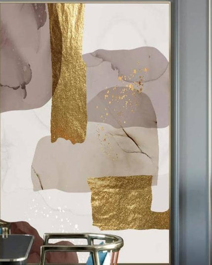 Glamorous Marble Golden Foil Wall Art Poster: Canvas Print Elegance