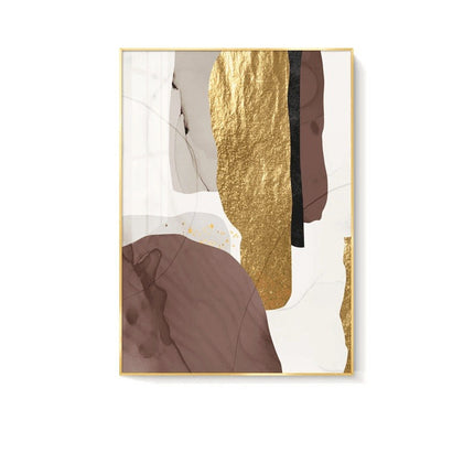 Glamorous Marble Golden Foil Wall Art Poster: Canvas Print Elegance
