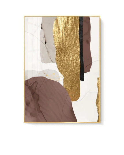 Glamorous Marble Golden Foil Wall Art Poster: Canvas Print Elegance