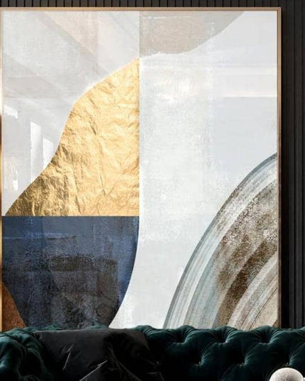 Glamorous Marble Golden Foil Wall Art Poster: Canvas Print Elegance