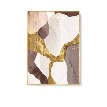 Glamorous Marble Golden Foil Wall Art Poster: Canvas Print Elegance