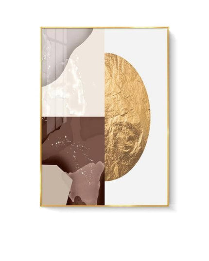 Glamorous Marble Golden Foil Wall Art Poster: Canvas Print Elegance