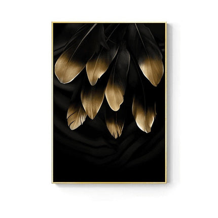 Golden Flower Leaf Wall Art: Artistic and Stylish Wall Poster