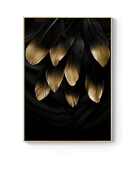 Golden Flower Leaf Wall Art: Artistic and Stylish Wall Poster