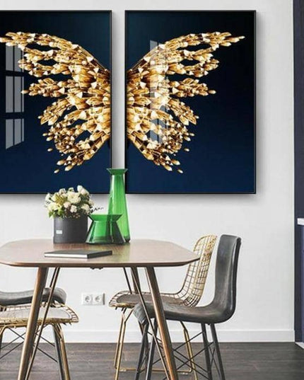 Golden Foil Butterfly Print - Playful & Eye-Catching Wall Decor