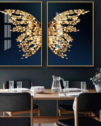 Golden Foil Butterfly Print - Playful & Eye-Catching Wall Decor