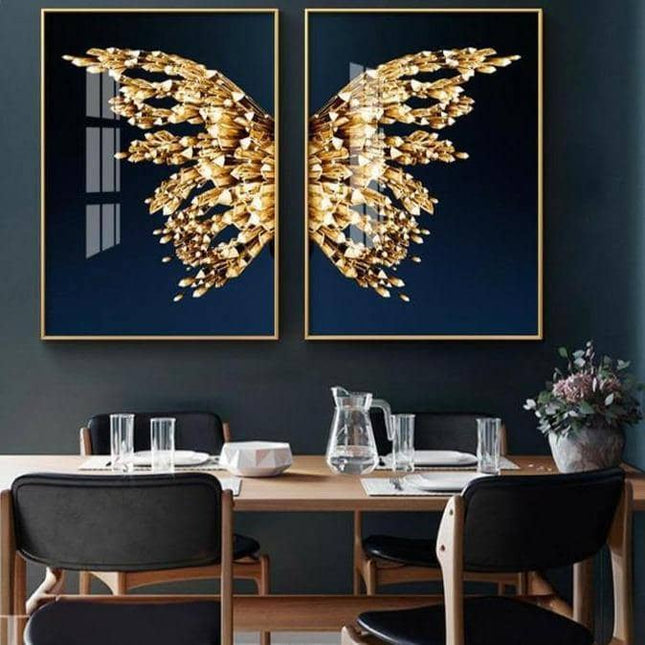 Golden Foil Butterfly Print - Playful & Eye-Catching Wall Decor