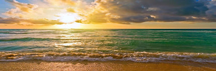 Golden Horizons: Sunsets Natural Sea Beach Canvas Poster 