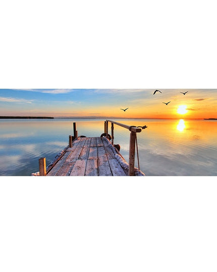 Golden Horizons: Sunsets Natural Sea Beach Canvas Poster 