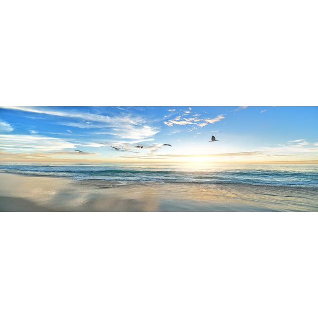 Golden Horizons: Sunsets Natural Sea Beach Canvas Poster 