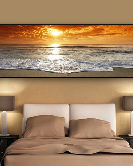 Golden Horizons: Sunsets Natural Sea Beach Canvas Poster 