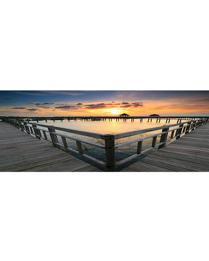 Golden Horizons: Sunsets Natural Sea Beach Canvas Poster 