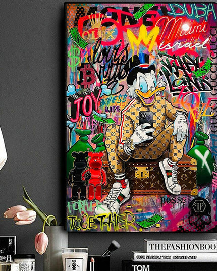 Golden Quack - Donald Duck Graffiti Pop Art Poster Wall Poster