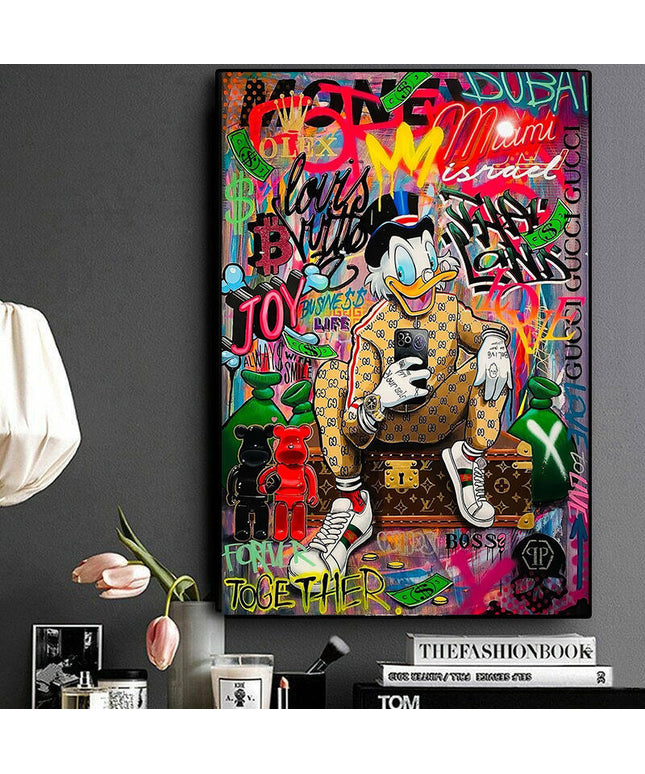 Golden Quack - Donald Duck Graffiti Pop Art Poster Wall Poster