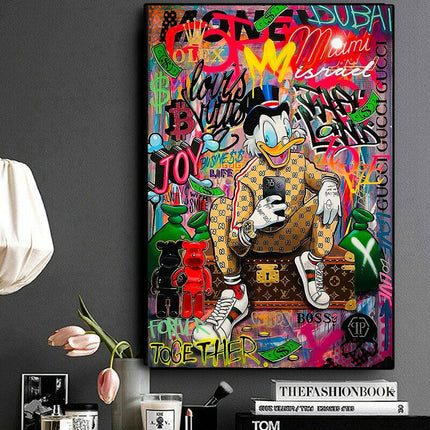 Golden Quack - Donald Duck Graffiti Pop Art Poster Wall Poster