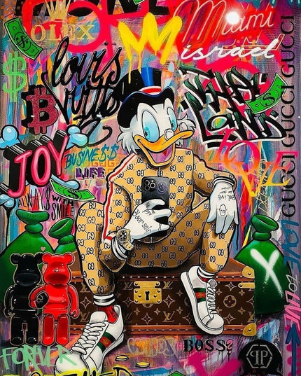 Golden Quack - Donald Duck Graffiti Pop Art Poster Wall Poster
