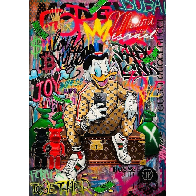 Golden Quack - Donald Duck Graffiti Pop Art Poster Wall Poster