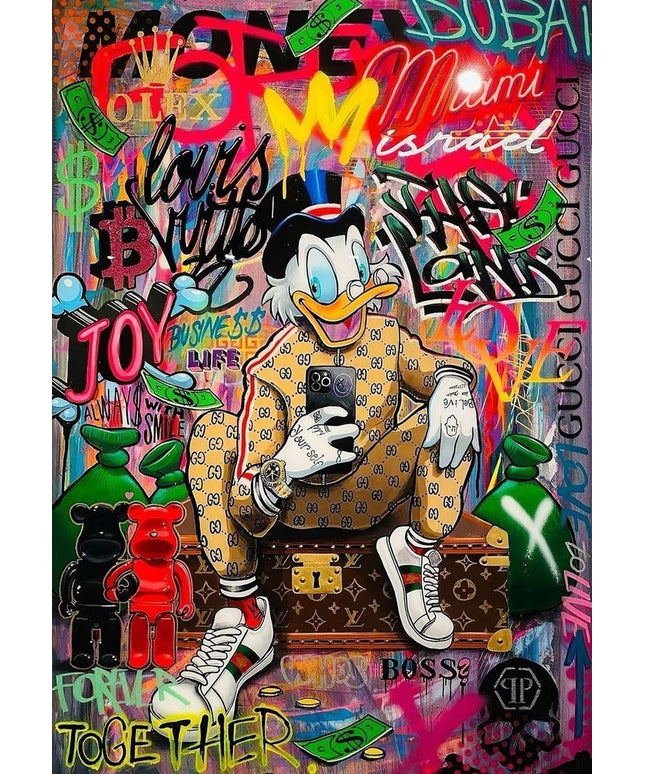 Golden Quack - Donald Duck Graffiti Pop Art Poster Wall Poster