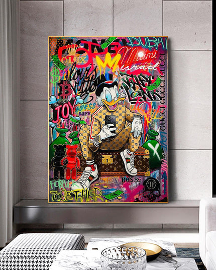 Golden Quack - Donald Duck Graffiti Pop Art Poster Wall Poster