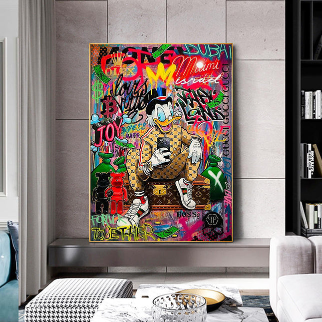Golden Quack - Donald Duck Graffiti Pop Art Poster Wall Poster