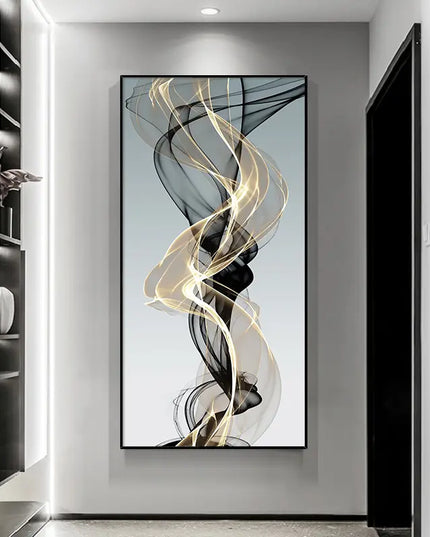 Golden Tempest - Modern Minimalist Abstract Canvas Poster Wall Poster