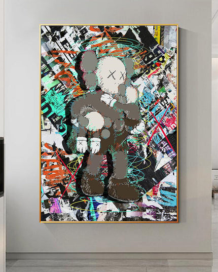 Graffiti Fusion: KAWS XX Holographic Canvas Poster Wall Poster