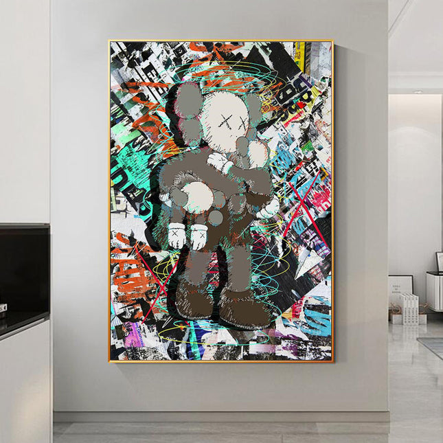 Graffiti Fusion: KAWS XX Holographic Canvas Poster Wall Poster