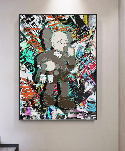 Graffiti Fusion: KAWS XX Holographic Canvas Poster Wall Poster