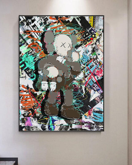 Graffiti Fusion: KAWS XX Holographic Canvas Poster Wall Poster