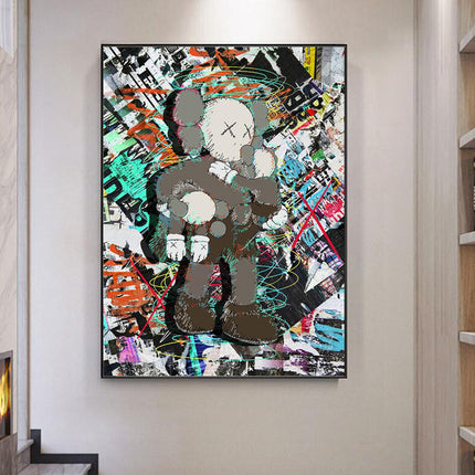 Graffiti Fusion: KAWS XX Holographic Canvas Poster Wall Poster