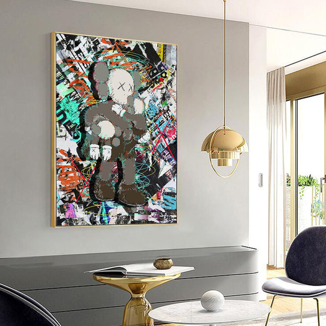 Graffiti Fusion: KAWS XX Holographic Canvas Poster Wall Poster