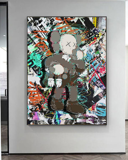 Graffiti Fusion: KAWS XX Holographic Canvas Poster Wall Poster
