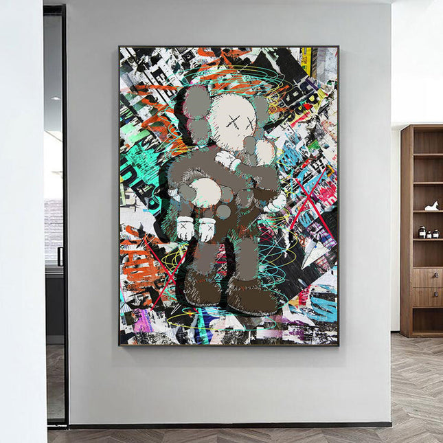 Graffiti Fusion: KAWS XX Holographic Canvas Poster Wall Poster