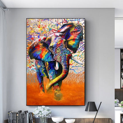 Elephant graffiti art Wall Poster