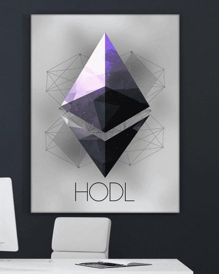HODL Bitcoin Art Poster: Inspirational Crypto Art for Digital Currency Fans