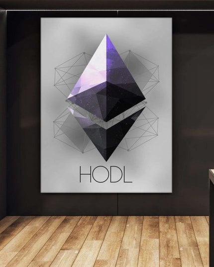 HODL Bitcoin Art Poster: Inspirational Crypto Art for Digital Currency Fans