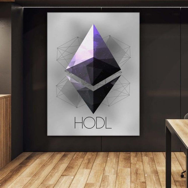 HODL Bitcoin Art Poster: Inspirational Crypto Art for Digital Currency Fans