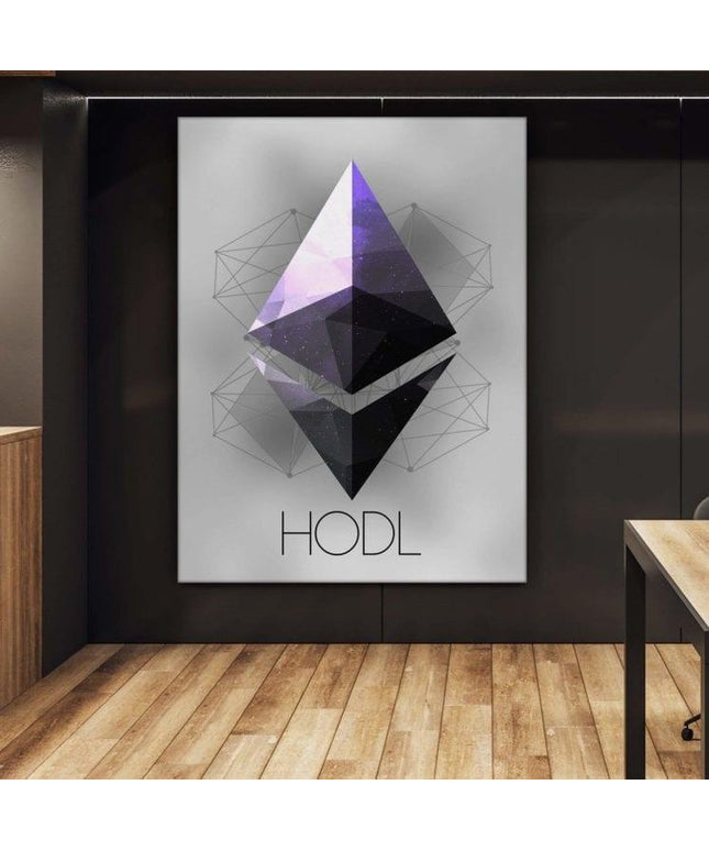 HODL Bitcoin Art Poster: Inspirational Crypto Art for Digital Currency Fans