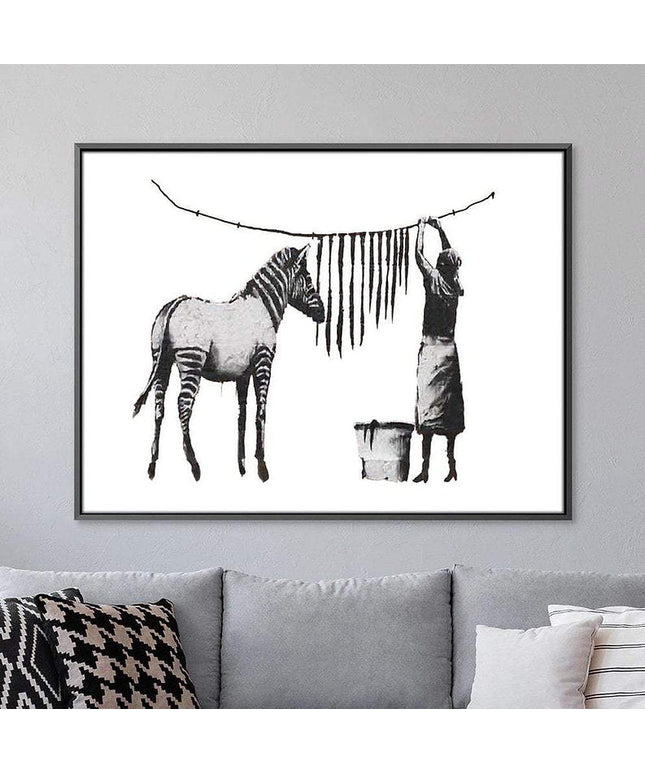 Hanging Zebra - Banksy Wall Poster