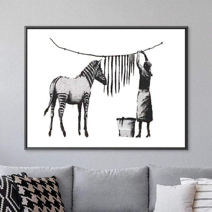 Hanging Zebra - Banksy Wall Poster