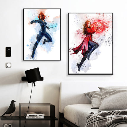 Heroic Splash: Avengers Marvel Movie Characters Canvas Print 