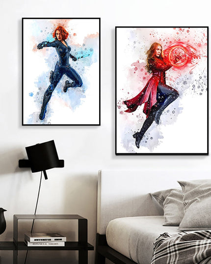Heroic Splash: Avengers Marvel Movie Characters Canvas Print 