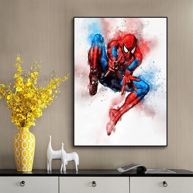 Heroic Splash: Avengers Marvel Movie Characters Canvas Print 